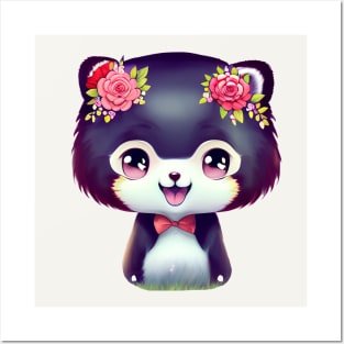 Cute kawaii panda bear Posters and Art